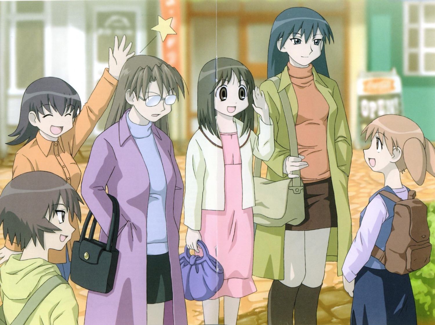 azumanga_daioh, crease, fixme, kagura_(azumanga_daioh), kasuga_ayumu, mihama_chiyo, mizuhara_koyomi, sakaki