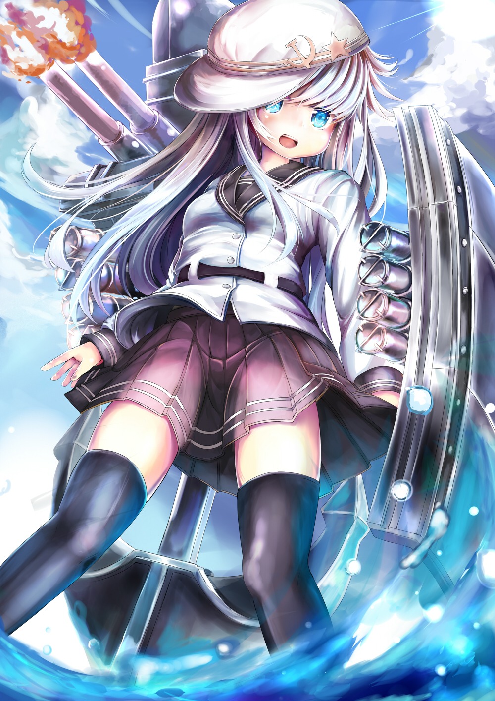 hibiki_(kancolle), kantai_collection, seifuku, thighhighs, umagenzin, verniy_(kancolle)
