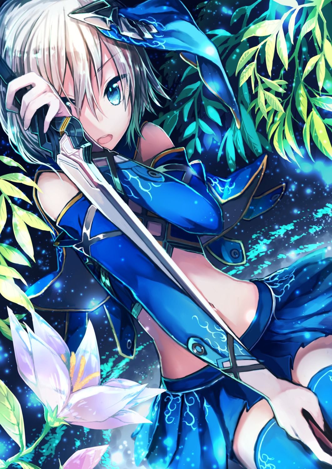 en@rain, sword, thighhighs