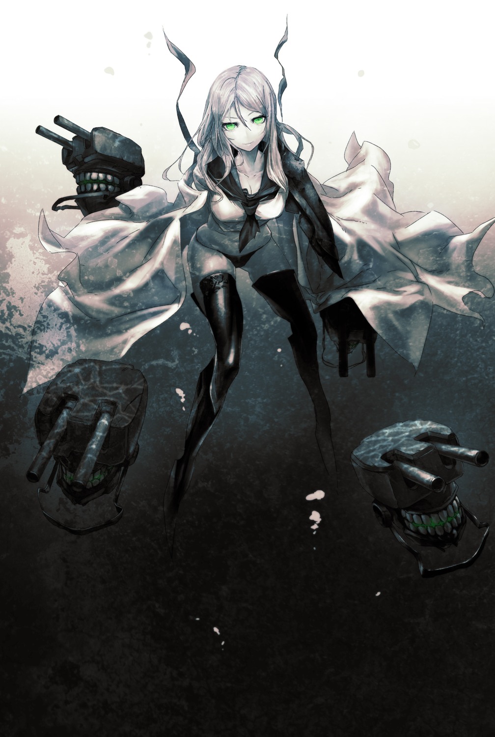 huke, kantai_collection, pantsu, ta-class_battleship, thighhighs
