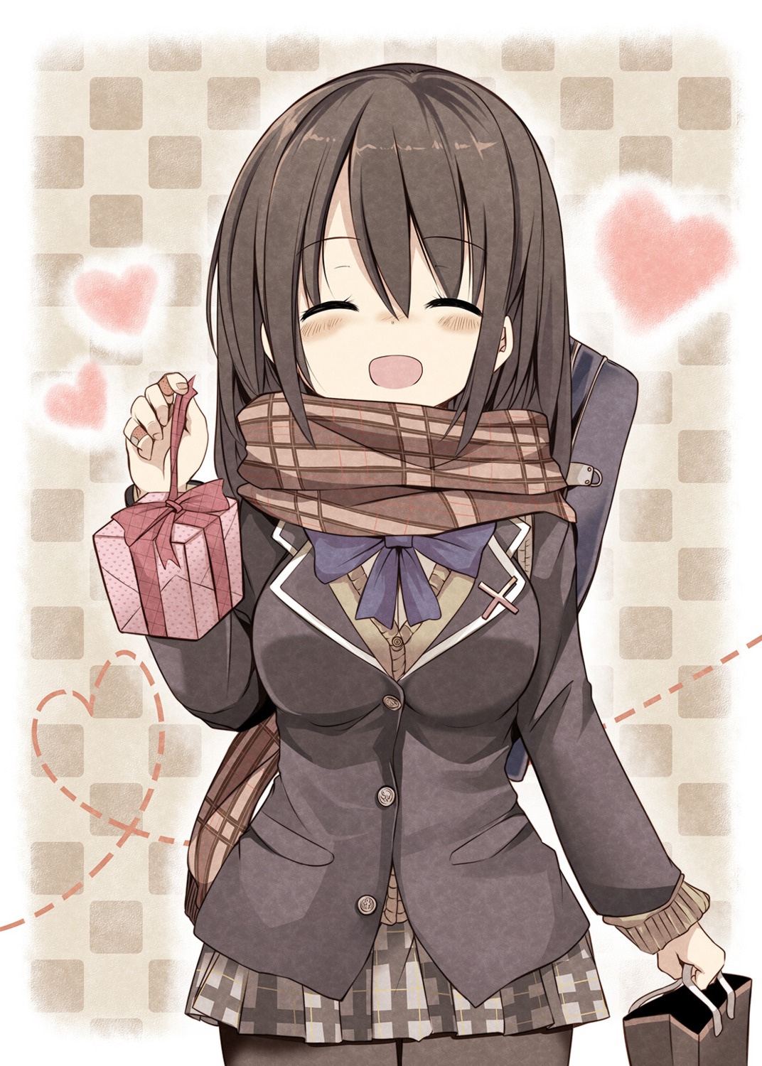 matsuri_uta, pantyhose, seifuku, valentine