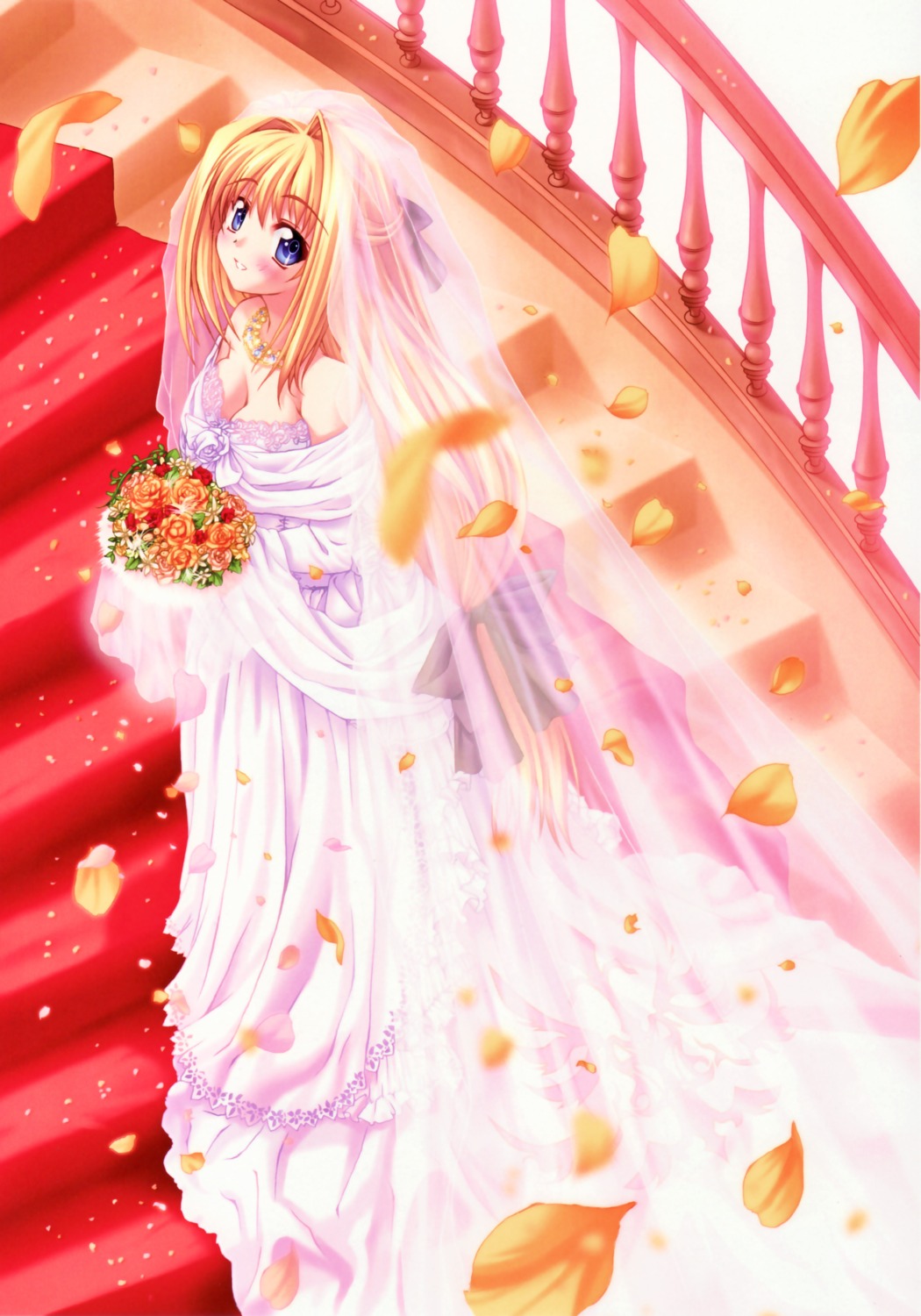 catwalk, cleavage, dress, filia_theoricus, kannatsuki_noboru, maou_to_odore!, see_through, wedding_dress