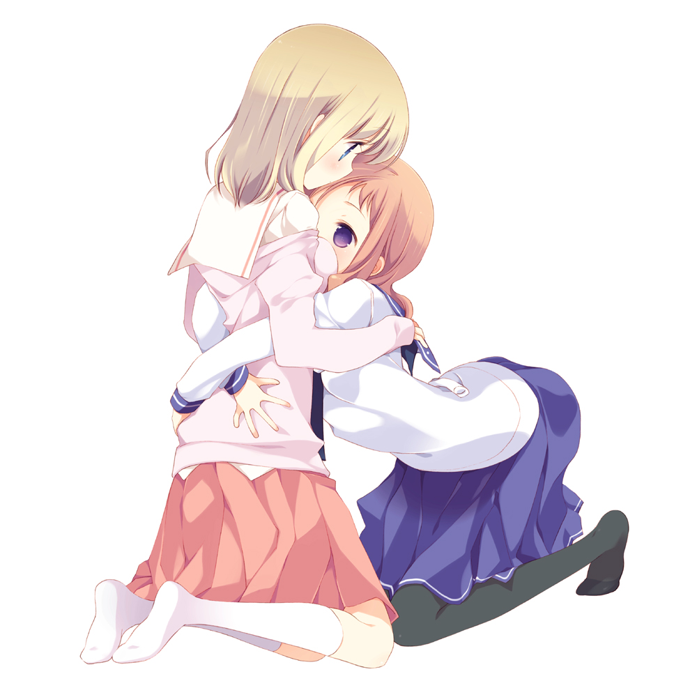 fukuji_mihoko, pantyhose, saki, seifuku, takei_hisa, tokumi_yuiko, yuri