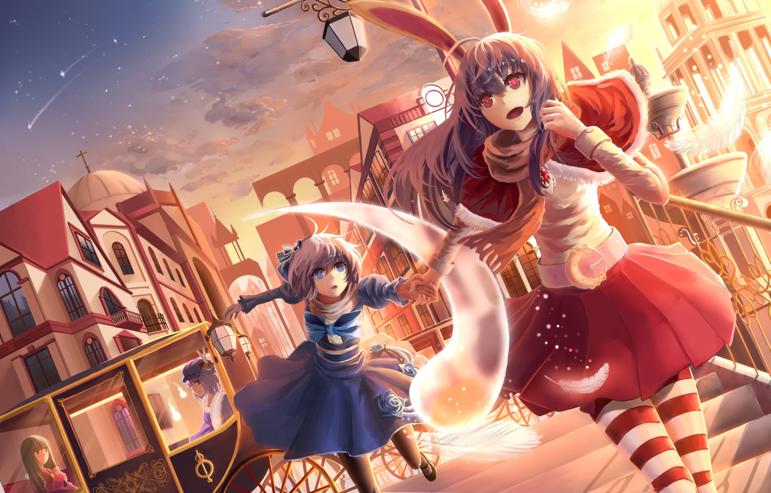 animal_ears, bunny_ears, houraisan_kaguya, konkou_seishou, konpaku_youmu, reisen_udongein_inaba, saigyouji_yuyuko, touhou