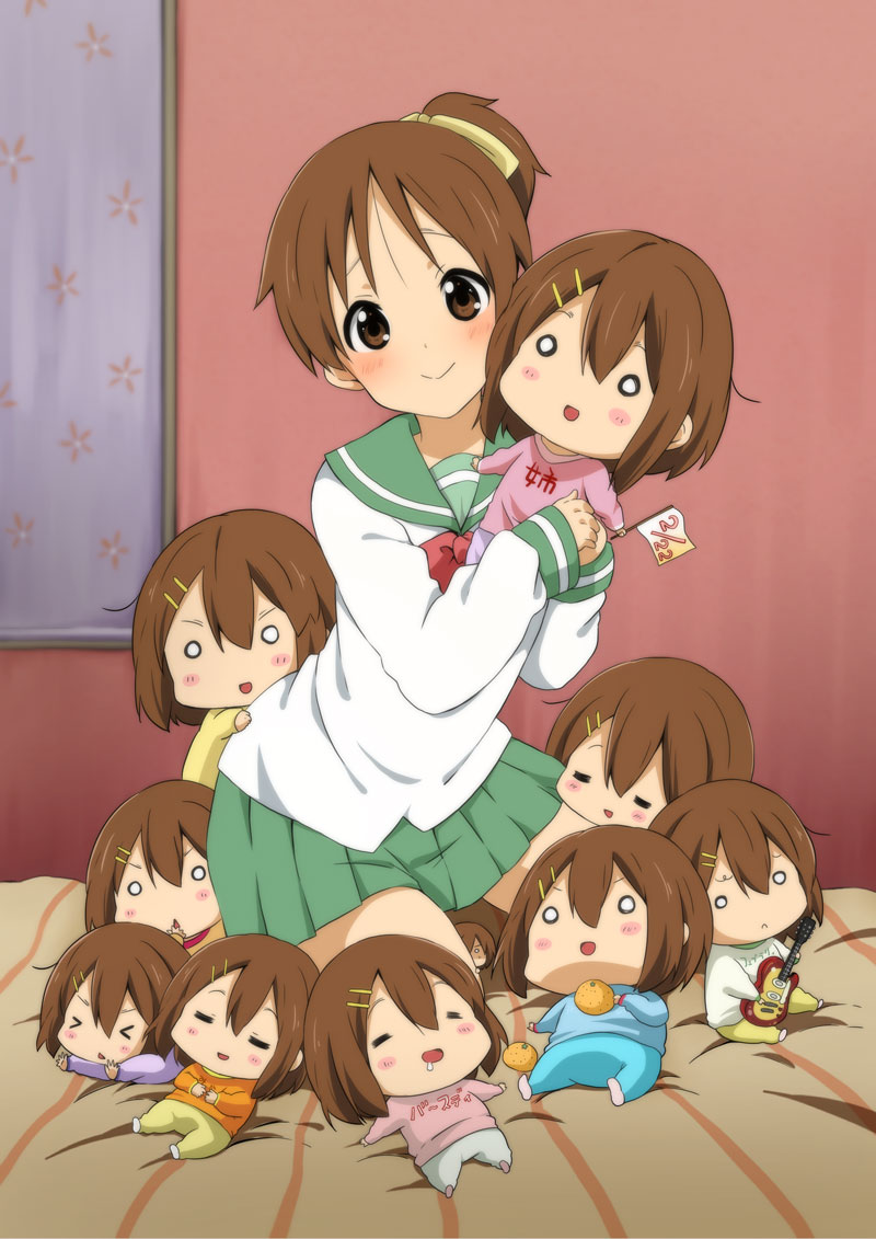 chibi, hirasawa_ui, hirasawa_yui, k-on!, ragho_no_erika, seifuku