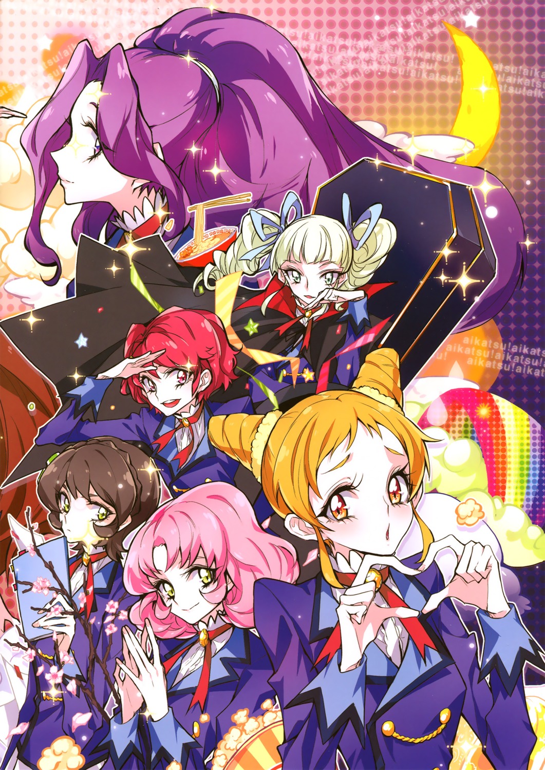 aikatsu!, arisugawa_otome, ichinose_kaede, kamiya_shion, kanzaki_mizuki, kitaouji_sakura, seifuku, tima