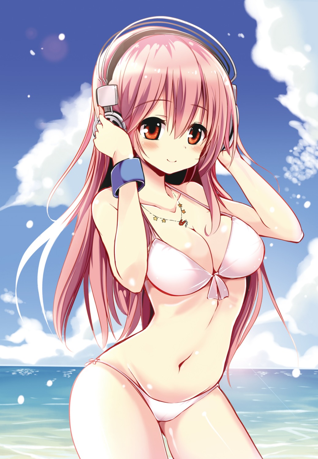 bikini, cleavage, headphones, matsuri_uta, nitroplus, sonico, super_sonico, swimsuits