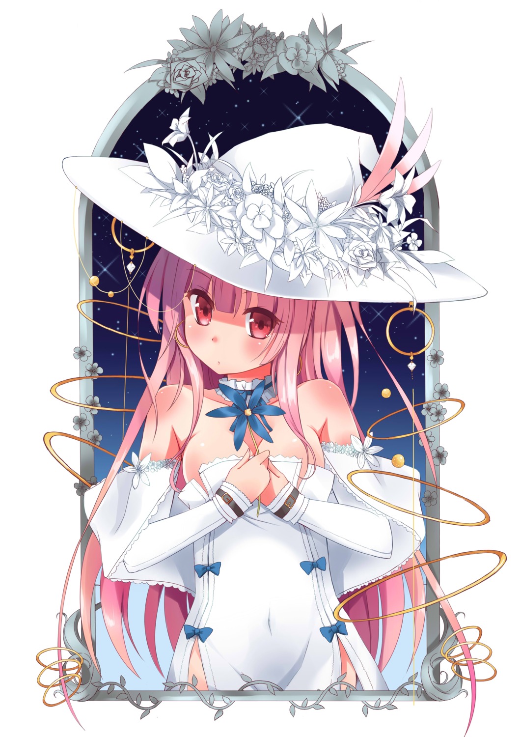 breast_hold, cleavage, dress, kairisei_million_arthur, kaku-san-sei_million_arthur, nimue_(million_arthur), wedding_dress, ying_ye_mao