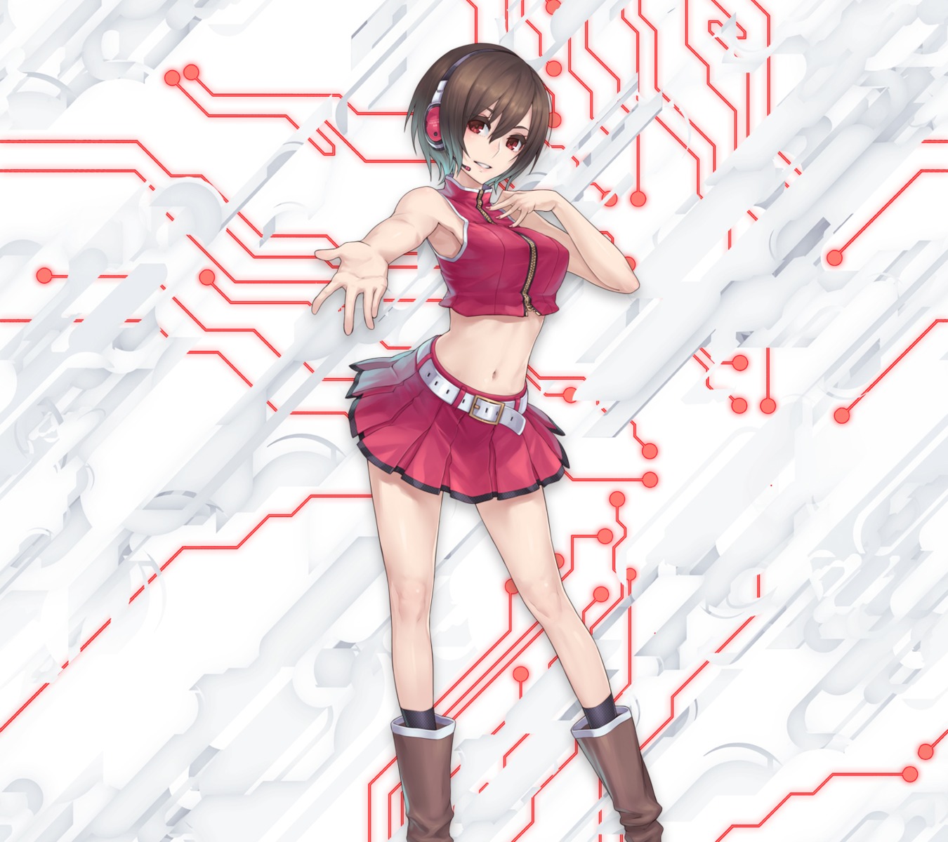 headphones, ixima, sakine_meiko, vocaloid