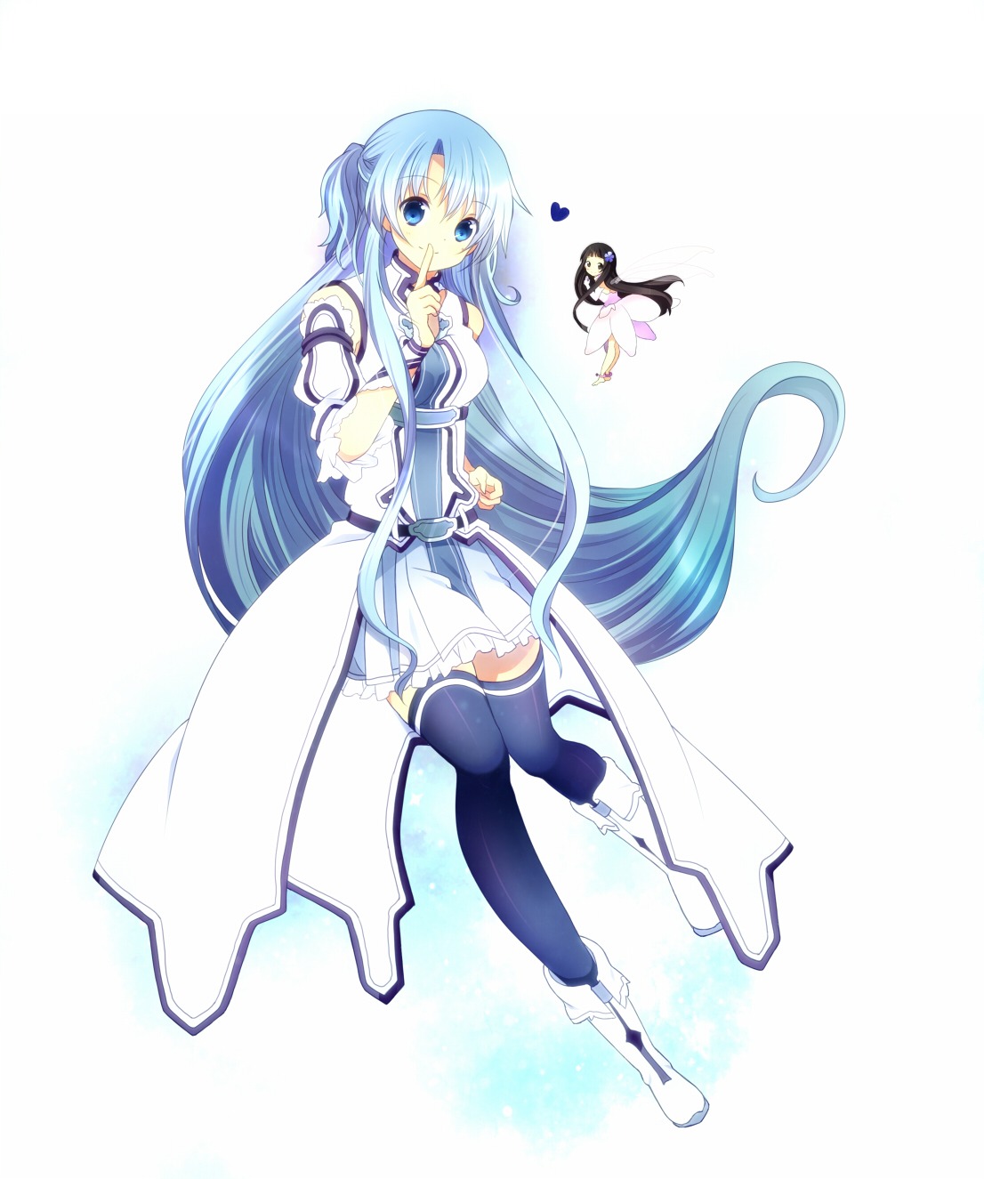 alfheim_online, asuna_(sword_art_online), hanahubuki_deluxe., sword_art_online, thighhighs, yui_(sword_art_online)