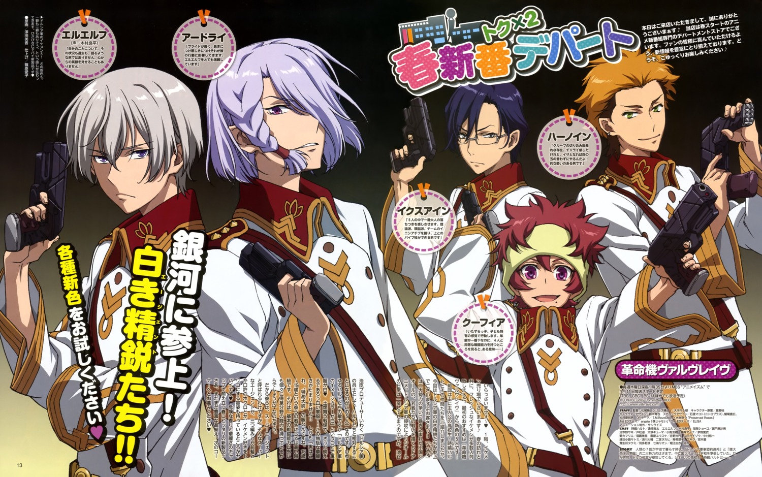 a-drei, gun, h-neun, kakumeiki_valvrave, l-elf, male, q-vier, sawada_mika