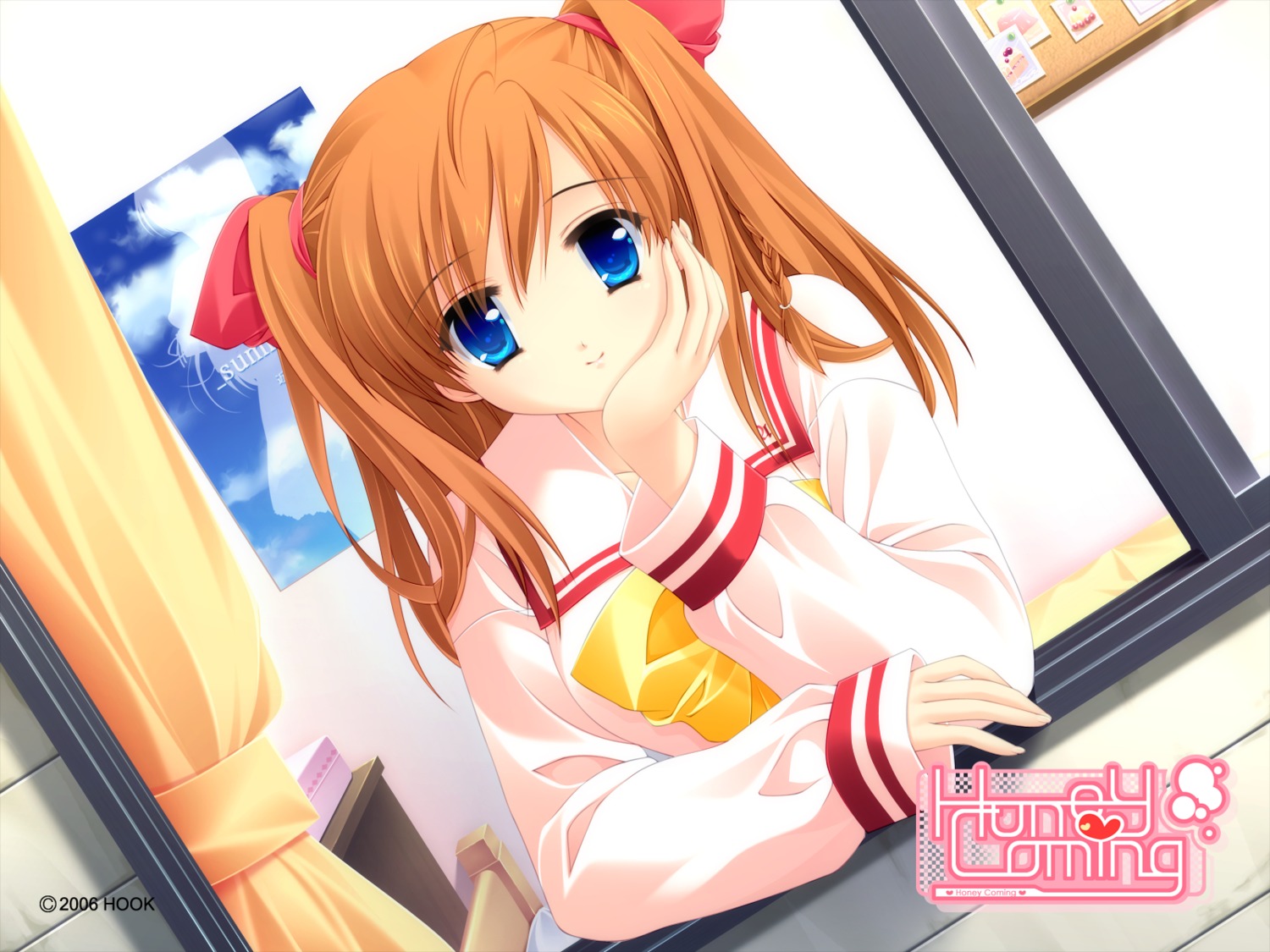 honey_coming, hook, kamijou_asahi, matsushita_makako, wallpaper