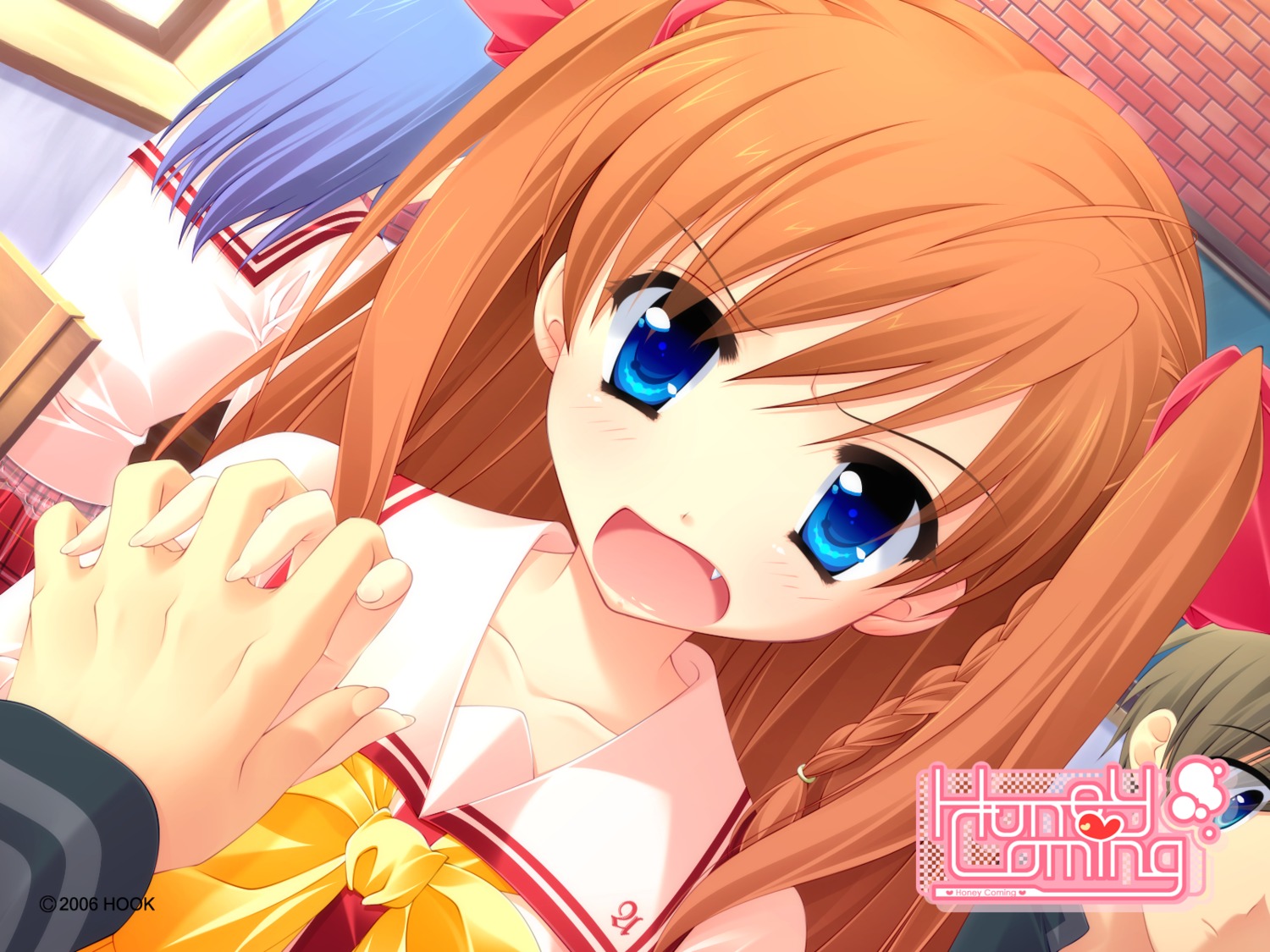 honey_coming, hook, kamijou_asahi, matsushita_makako, wallpaper