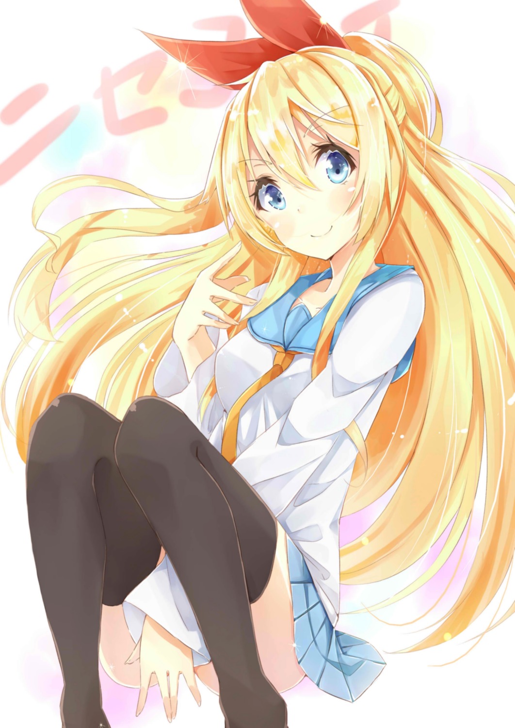 hiiragi_yashiro, kirisaki_chitoge, nisekoi, seifuku, thighhighs