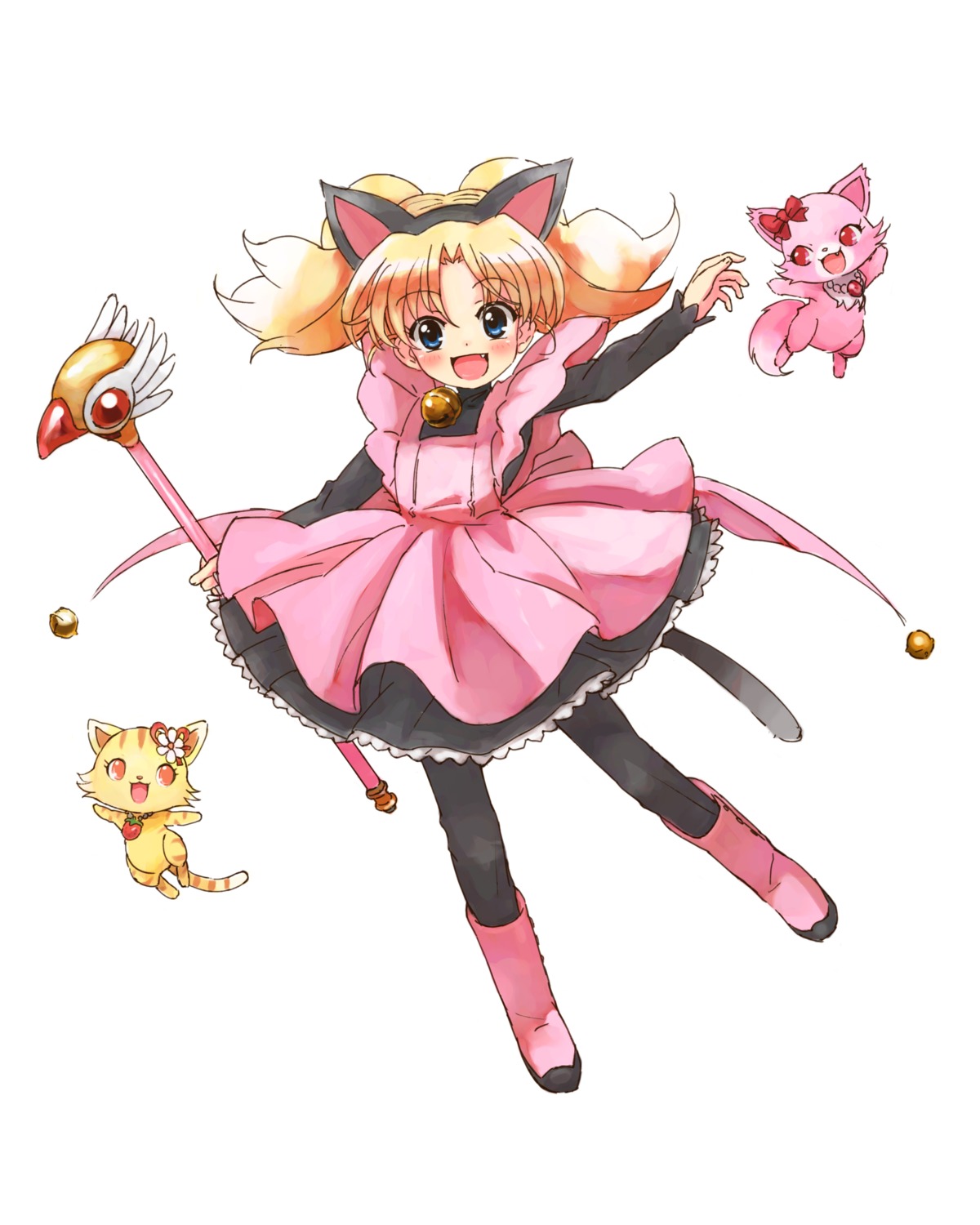animal_ears, card_captor_sakura, cosplay, crossover, dress, garnet_(jewelpet_twinkle), jewelpet, jewelpet_twinkle