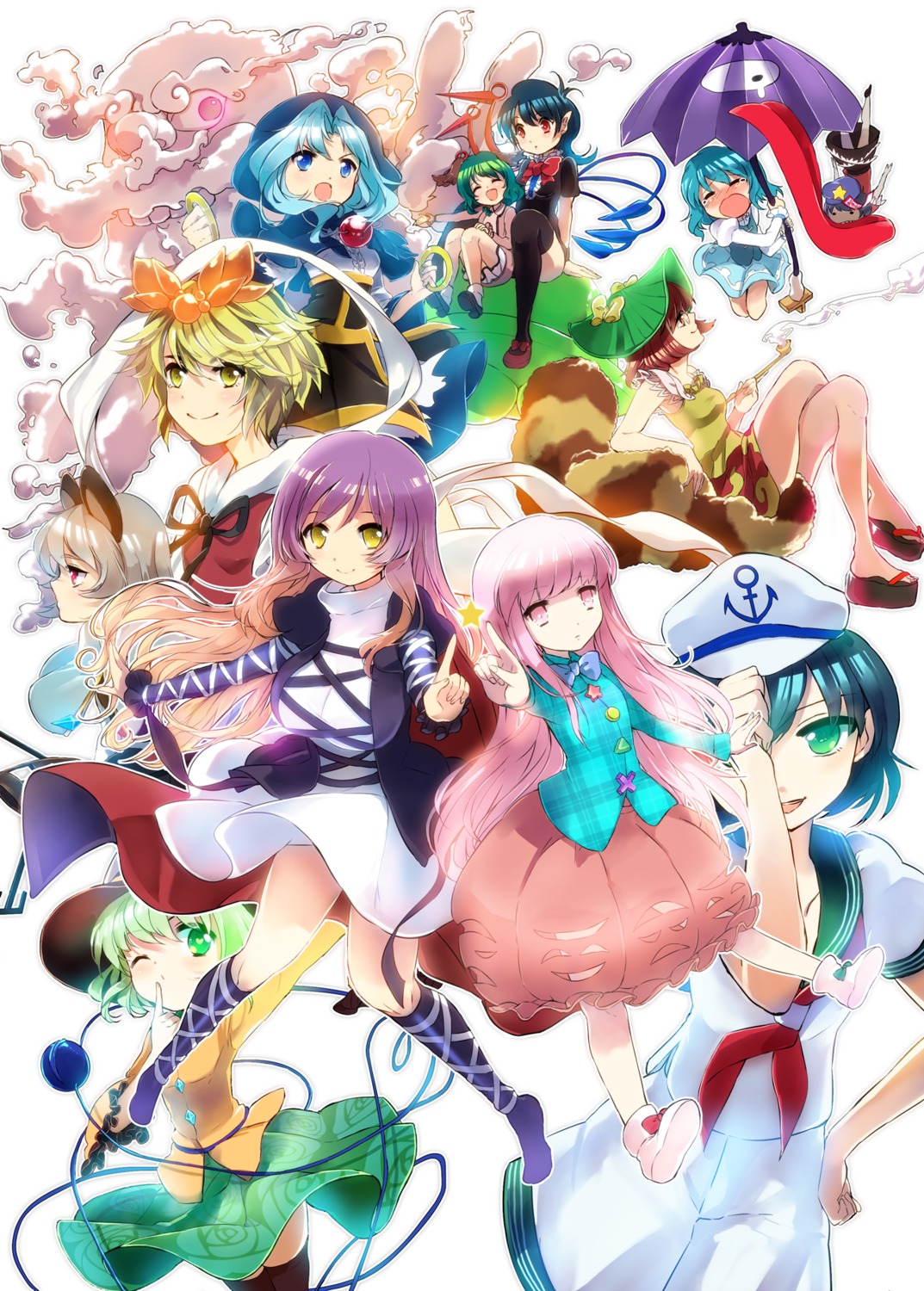 animal_ears, futatsuiwa_mamizou, hijiri_byakuren, houjuu_nue, kasodani_kyouko, komeiji_koishi, kumoi_ichirin, miyako_yoshika