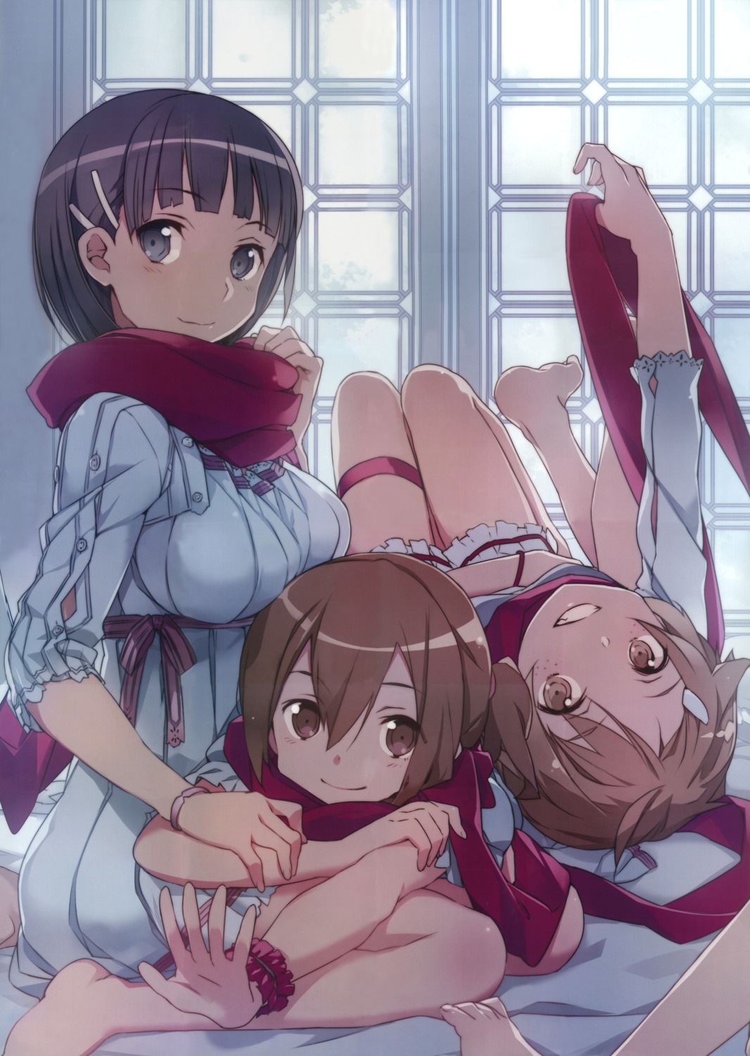 bunbun, garter, kirigaya_suguha, shinozaki_rika, silica, sword_art_online