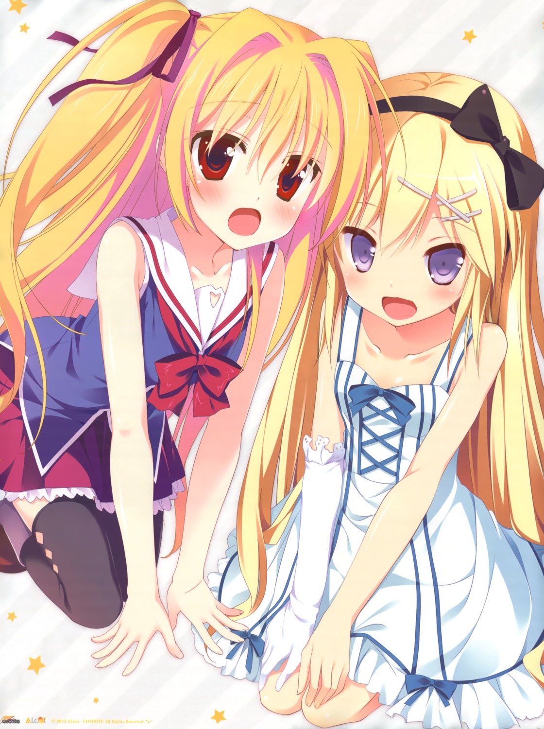 alcot, amamoto_rui, dress, favorite, irotoridori_no_sekai, naka_no_hito_nado_inai, nikaidou_shinku, nimura_yuuji, seifuku, shida_kazuhiro, thighhighs