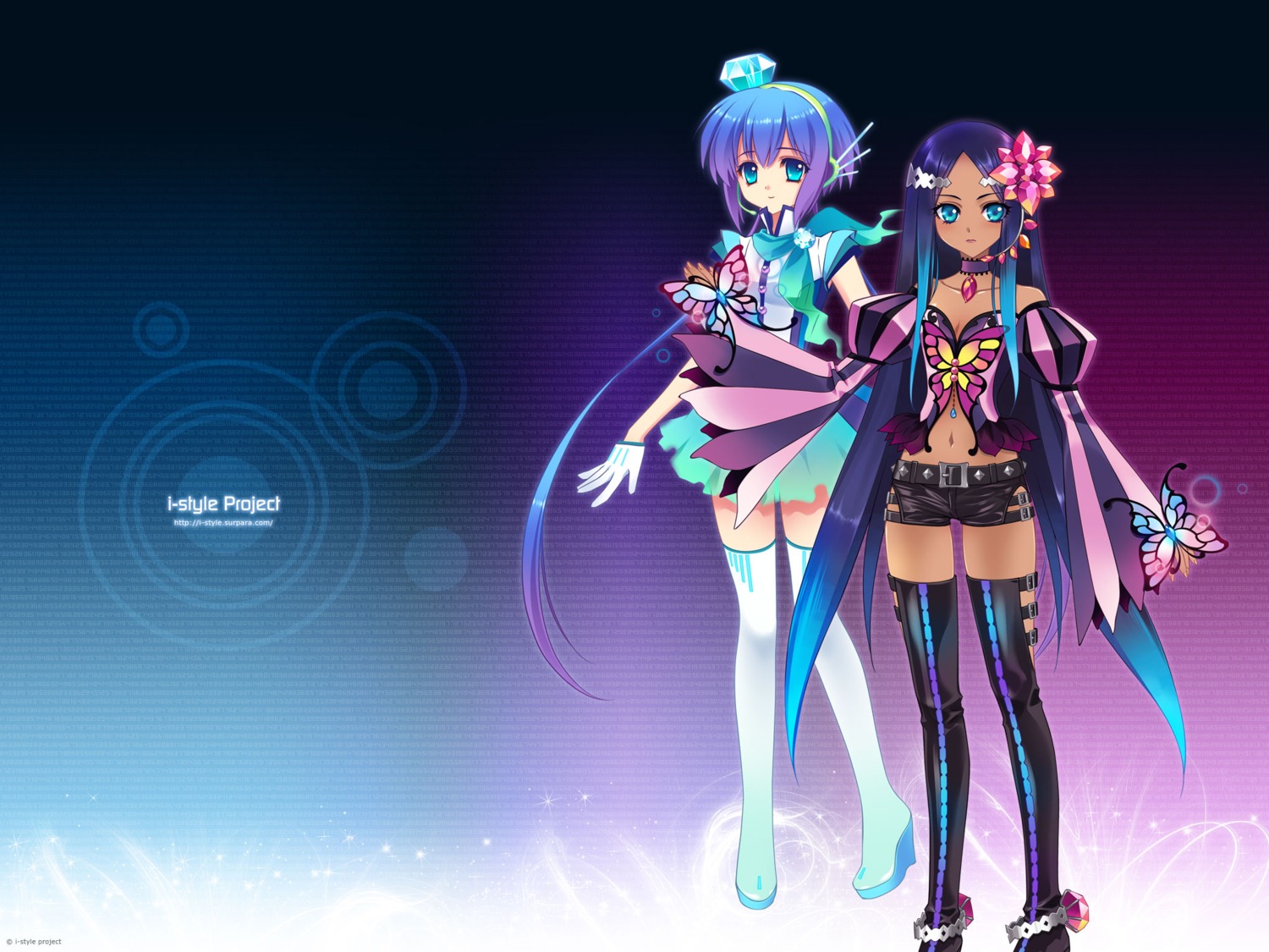aoki_lapis, carnelian, cleavage, headphones, heels, merli, studio_deen, thighhighs, vocaloid