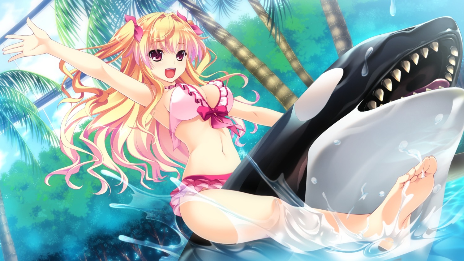 baka_moe_heart_ni_ai_wo_komete!, bikini, cleavage, game_cg, kamiwazumi_chinami, praline, riv, swimsuits