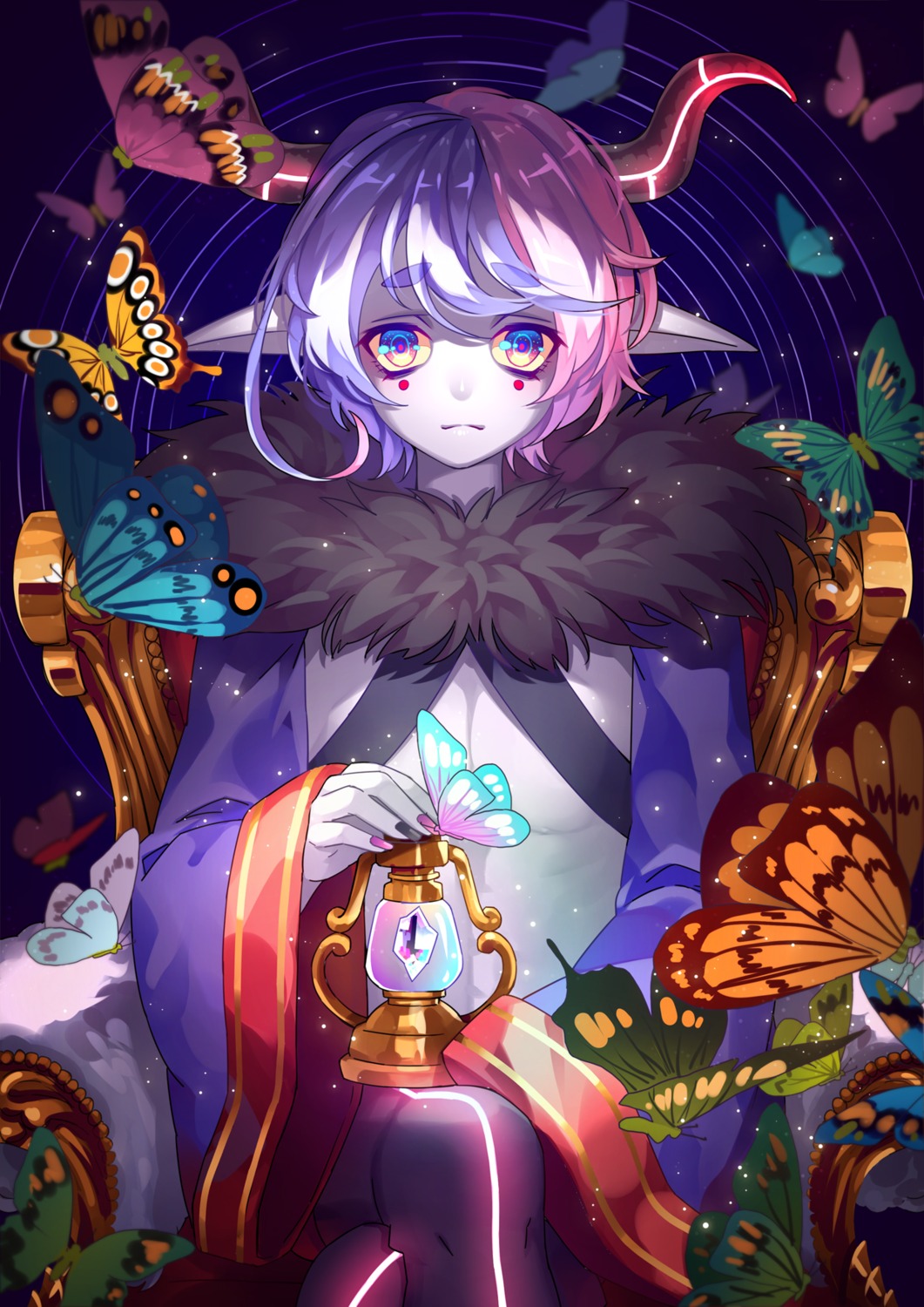 horns, monster_girl, pixiv_fantasia, pixiv_fantasia_fallen_kings, pointy_ears, sougishi_ego, thighhighs