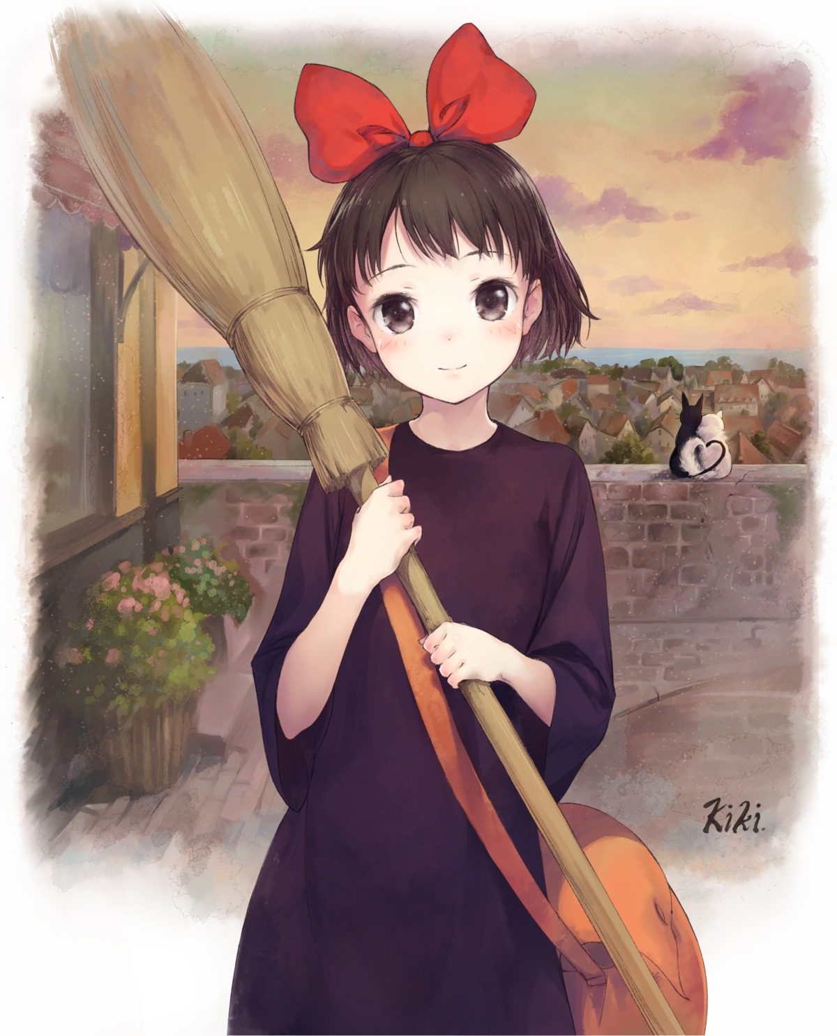 jiji_(majo_no_takkyuubin), kiki, majo_no_takkyuubin, neko, shouin