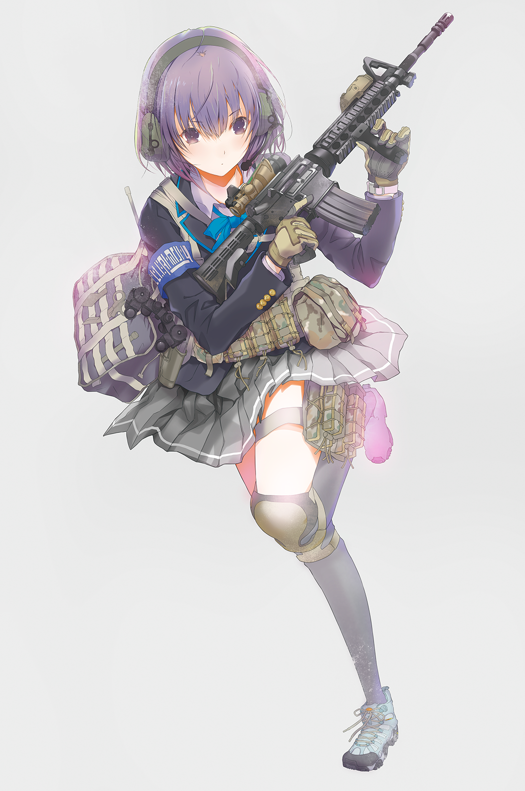 fuyuno_haruaki, gun, seifuku