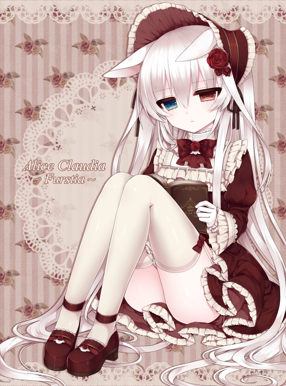 alice_claudia, animal_ears, heterochromia, stockings, thighhighs, tsukikage_nemu