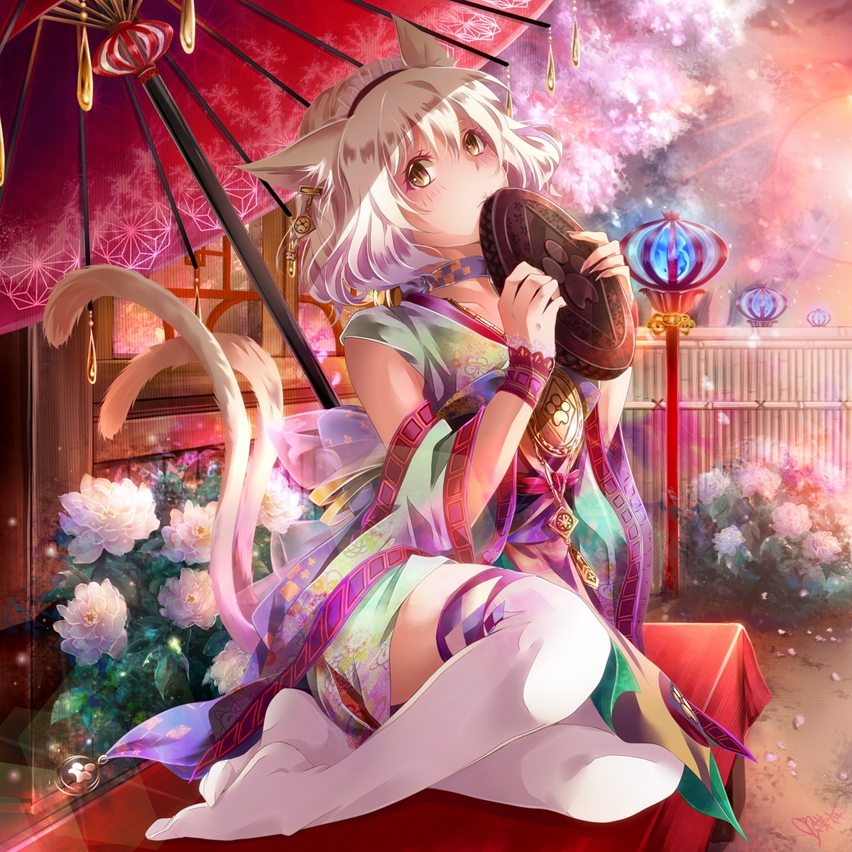 animal_ears, nekomimi, tail, thighhighs, tyouya