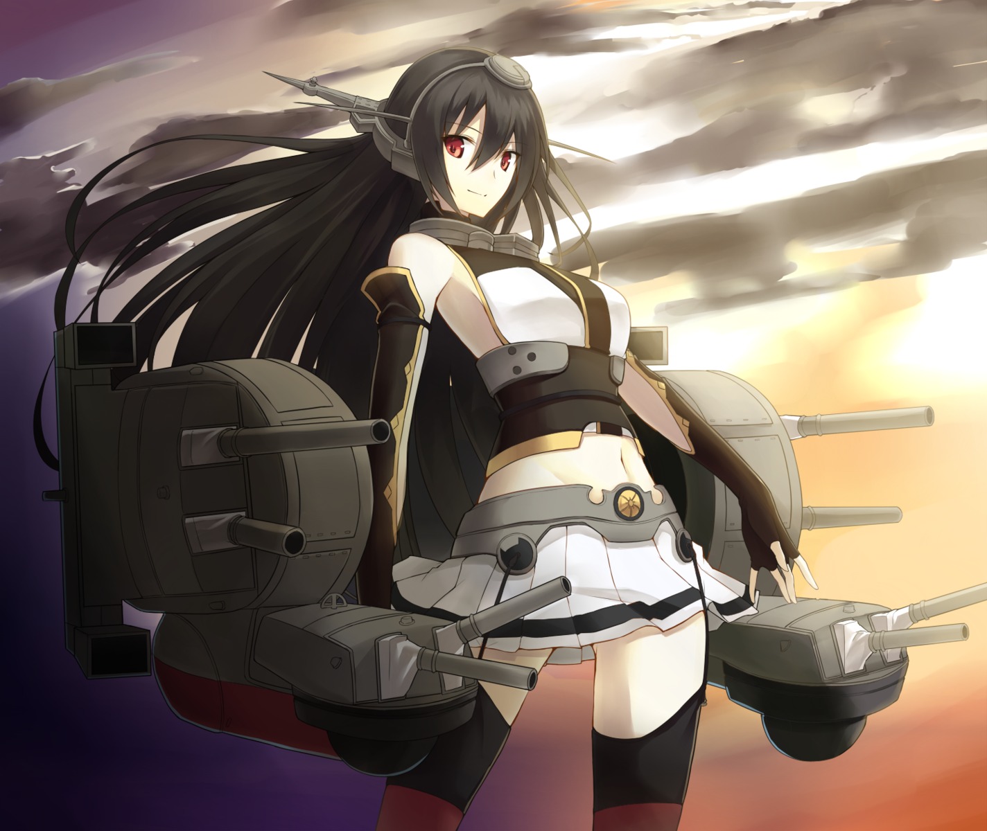 kantai_collection, kauto, nagato_(kancolle), thighhighs