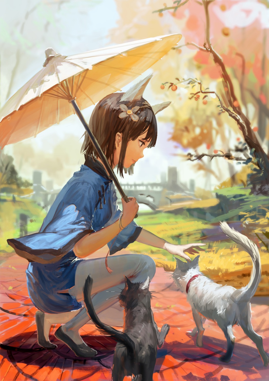 animal_ears, nanairono_kaigashi, neko, nekomimi, thighhighs