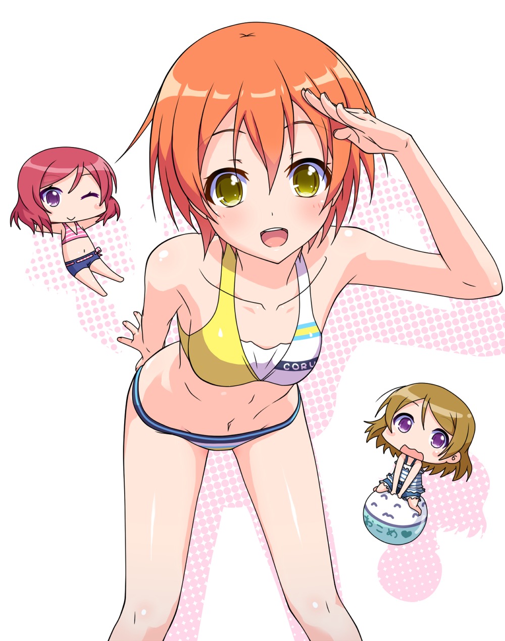 bikini, chibi, hoshizora_rin, k10k, love_live!, love_live!_(series), swimsuits
