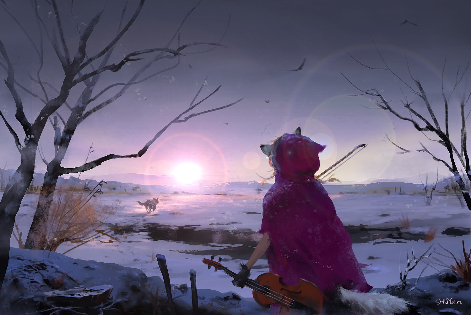 animal_ears, inumimi, landscape, little_red_riding_hood_(character), mad_jojo