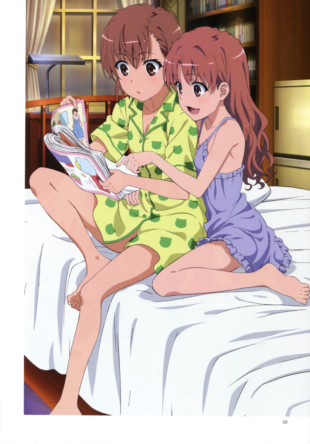 misaka_mikoto, moroishi_kouta, pajama, shirai_kuroko, toaru_kagaku_no_railgun, toaru_majutsu_no_index