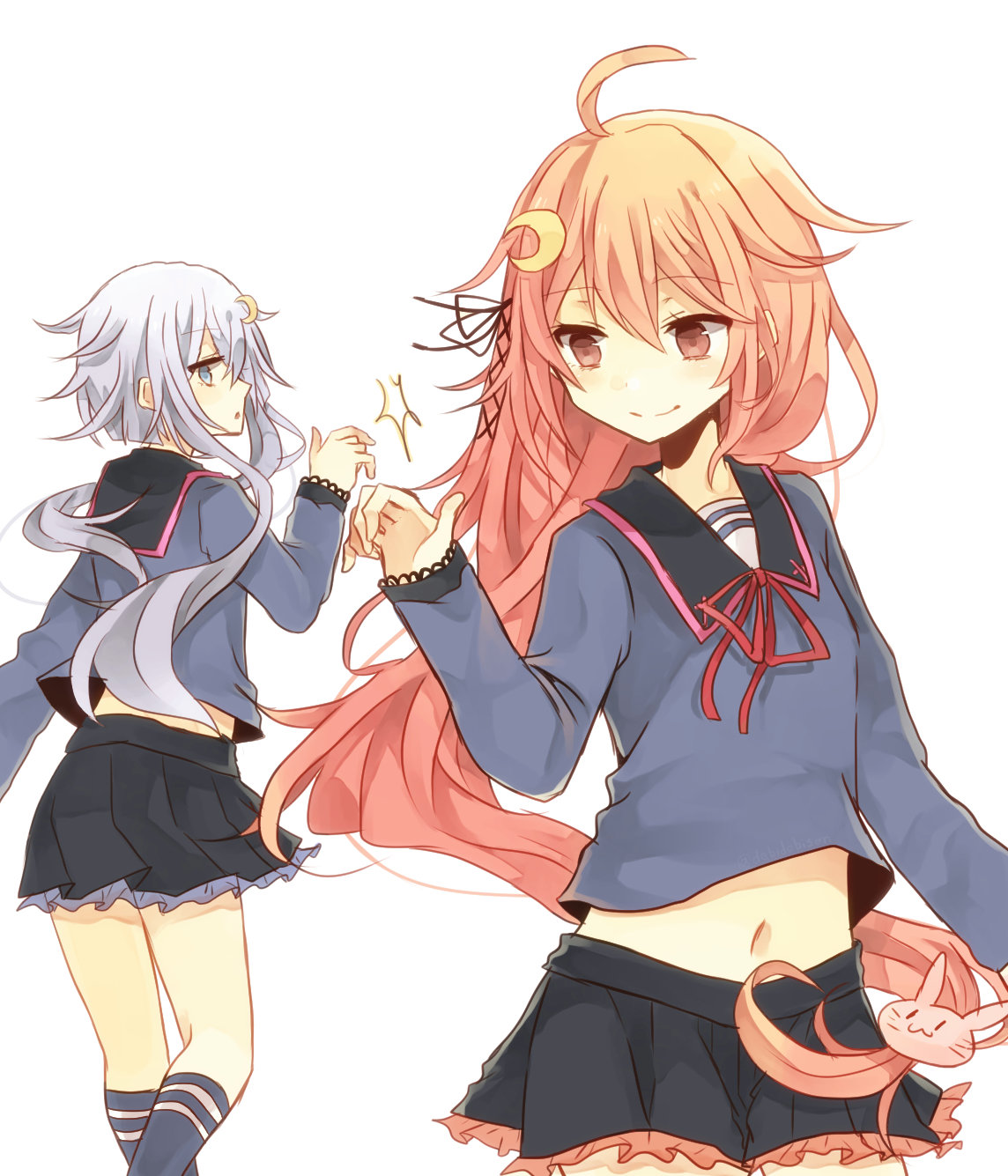 chibirisu, kantai_collection, seifuku, uzuki_(kancolle), yayoi_(kancolle)