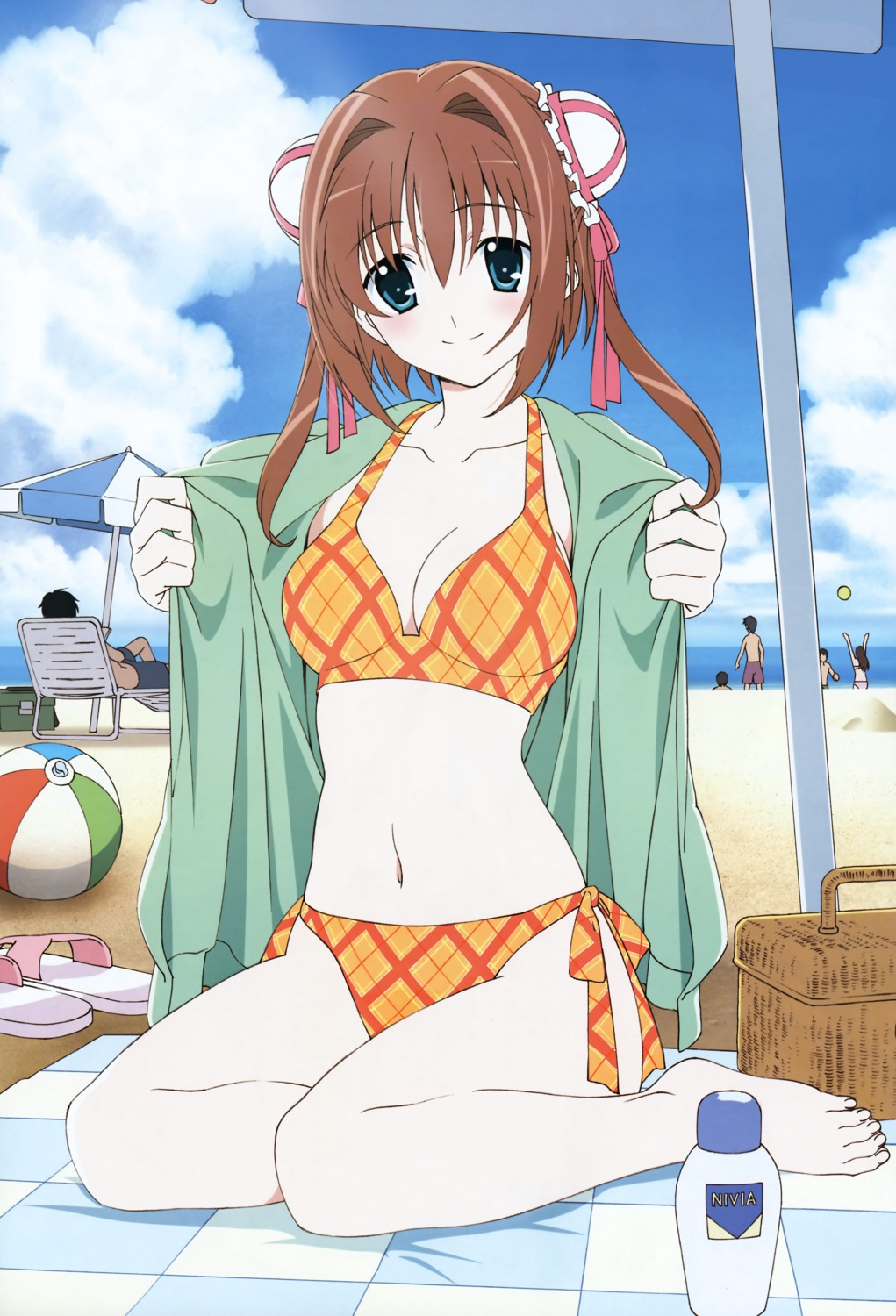asakura_yume, bikini, cleavage, da_capo, da_capo_(series), da_capo_ii, feet, open_shirt