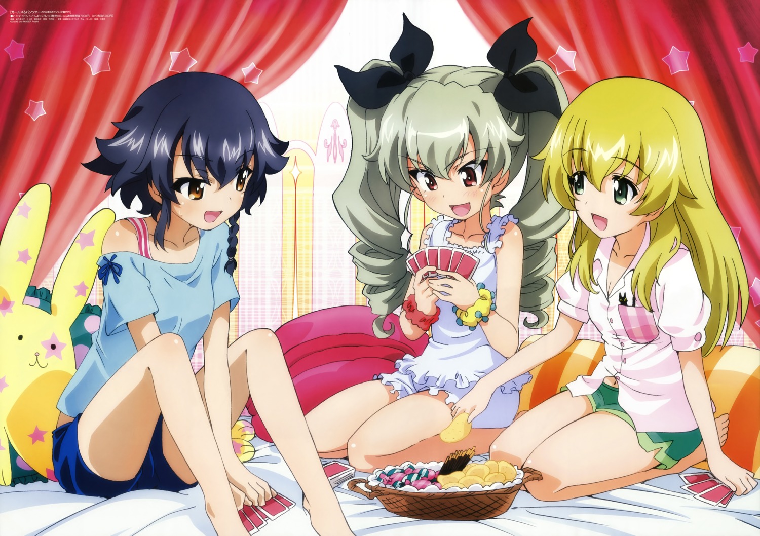 anchovy, carpaccio, girls_und_panzer, pajama, pepperoni, sadakata_kikuko