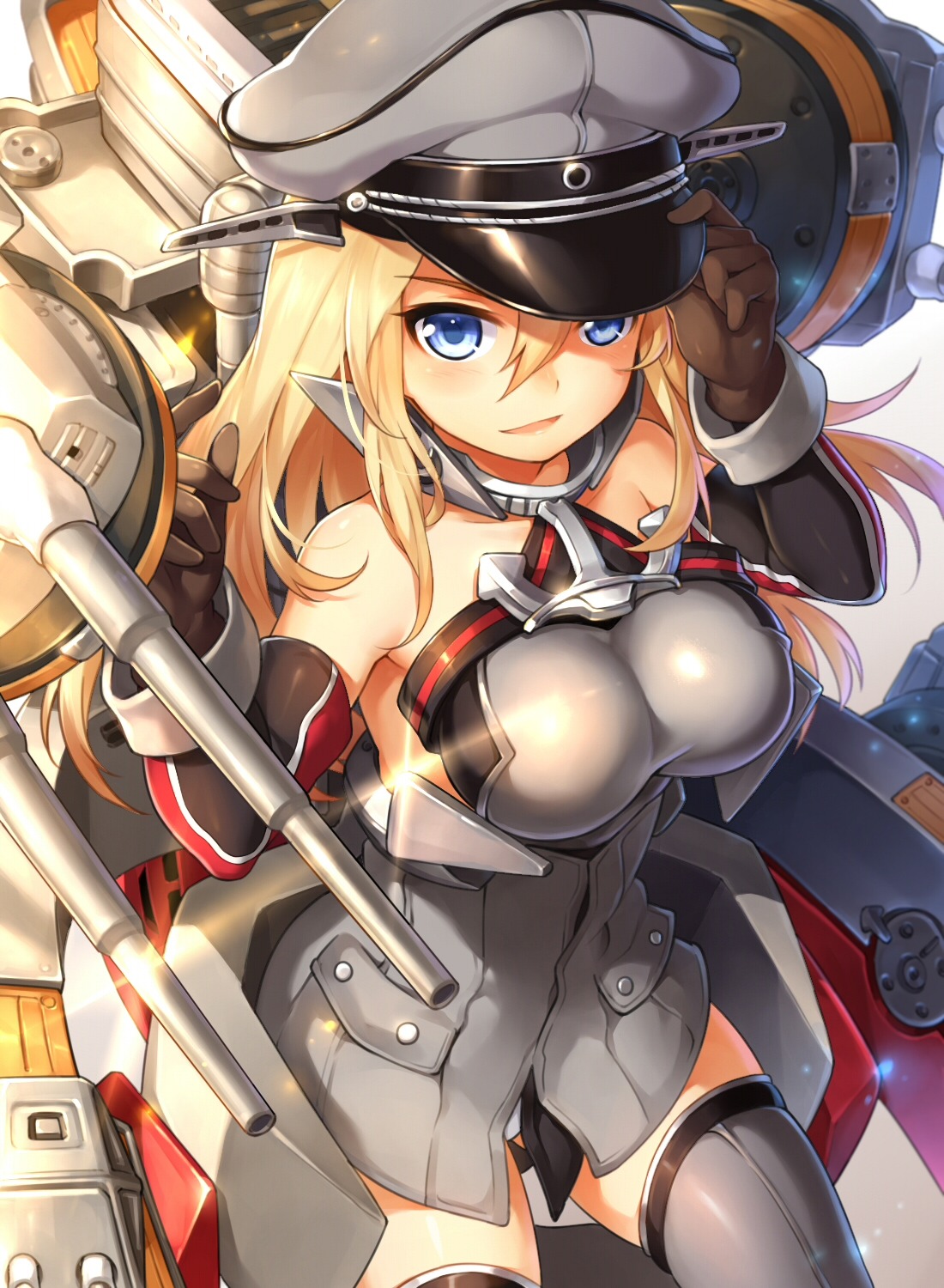 bismarck_(kancolle), kantai_collection, pantsu, suika01, thighhighs, uniform