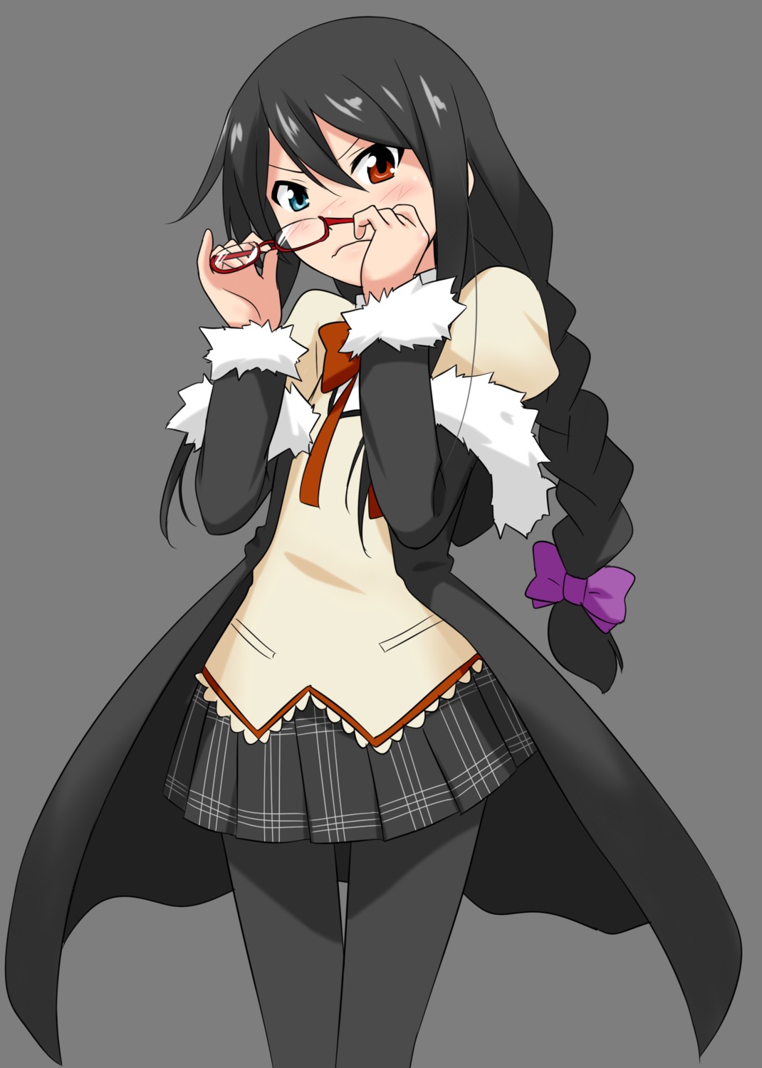 bellezza_felutia, cosplay, felutiahime, heterochromia, mahou_shoujo_madoka_magica, megane, seifuku, trap