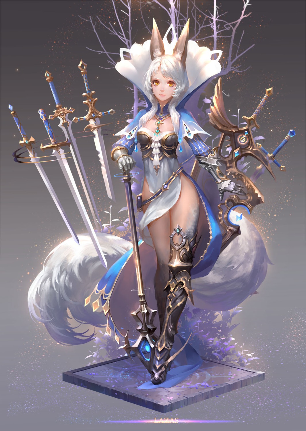 animal_ears, armor, dress, fom, pixiv_fantasia, pixiv_fantasia_fallen_kings, sword