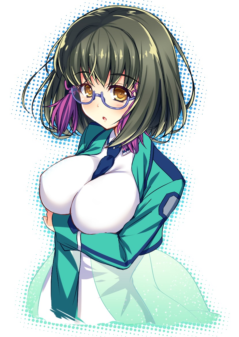 breast_hold, mahouka_koukou_no_rettousei, megane, raiou, seifuku, shibata_mizuki