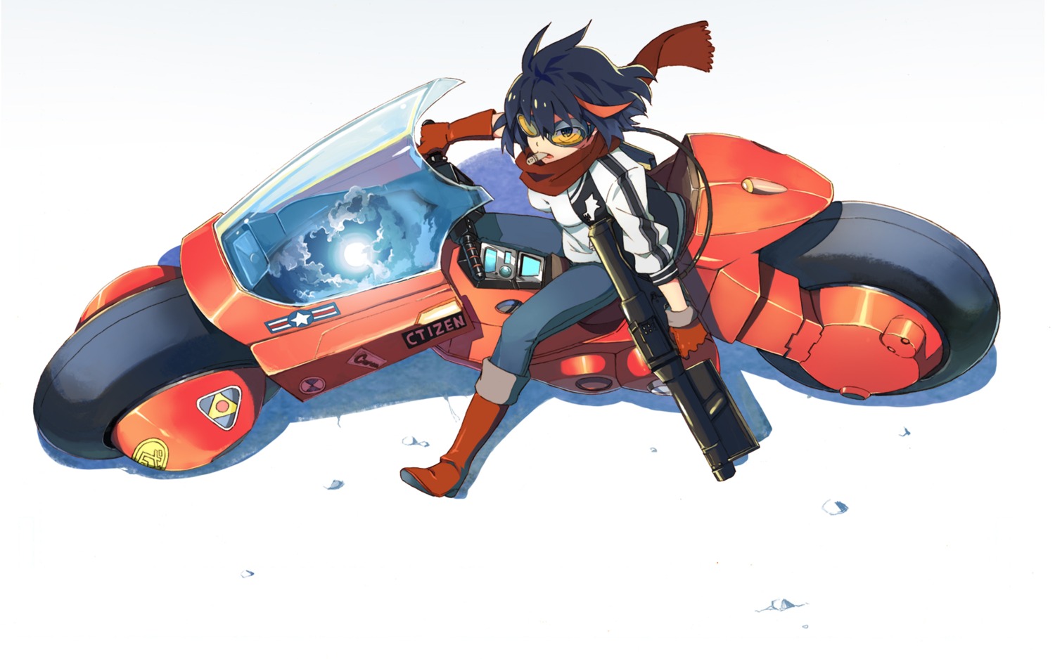 akira_(manga), gun, kill_la_kill, matoi_ryuuko, sugi_koutarou