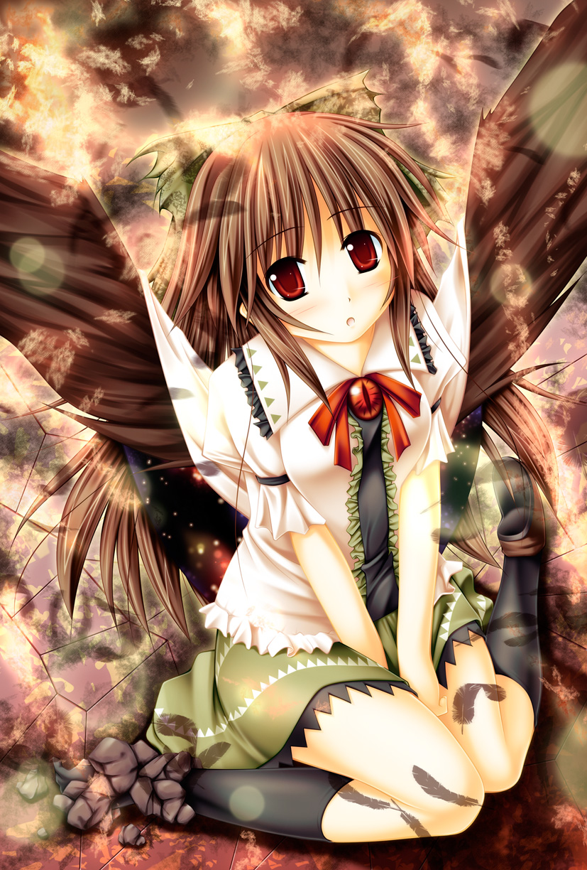 parakiss, reiuji_utsuho, touhou, wings