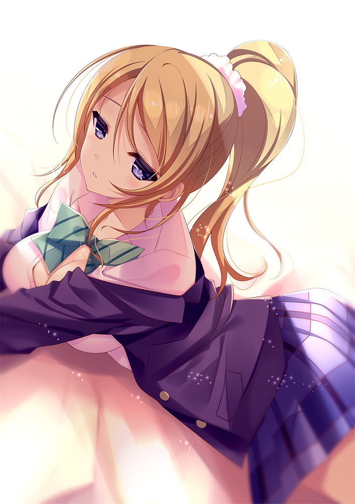 ayase_eli, cleavage, love_live!, love_live!_(series), seifuku, zinno