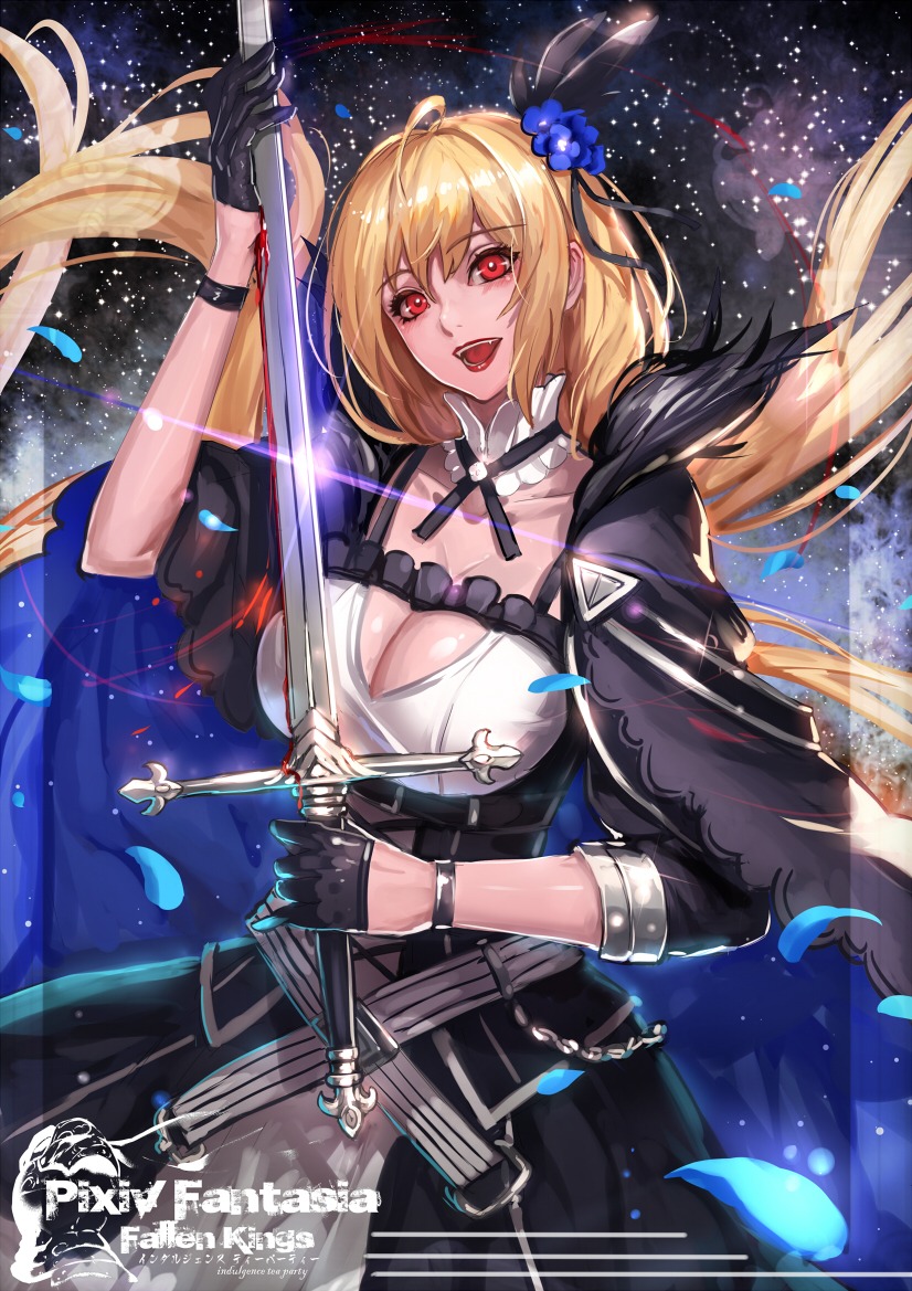 armeechef, cleavage, pixiv_fantasia, pixiv_fantasia_fallen_kings, ryuuzaki_itsu