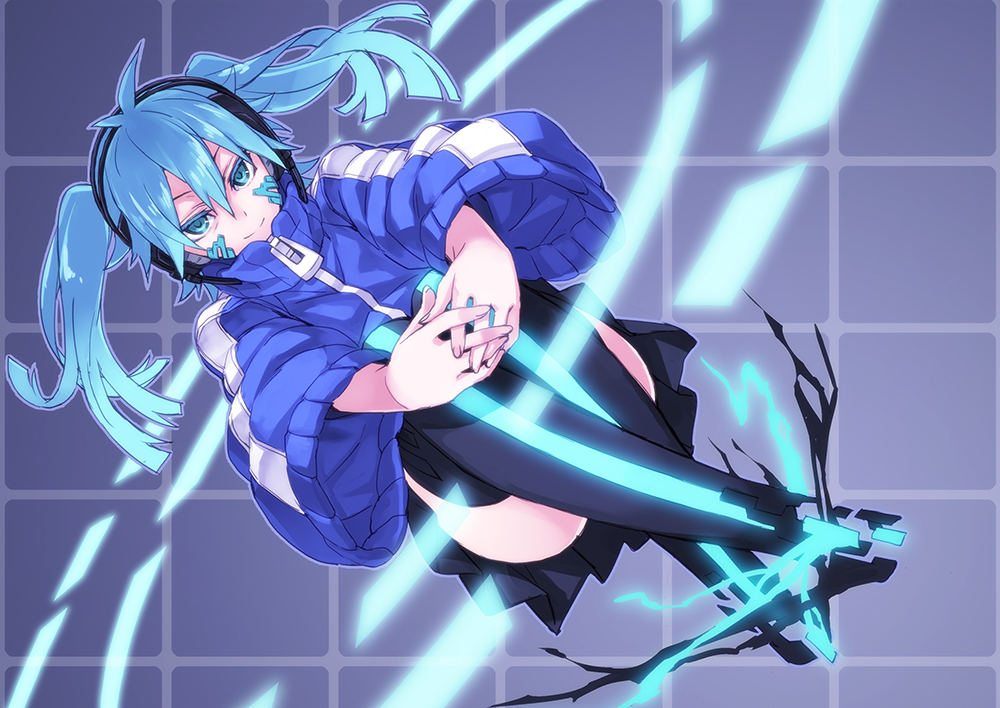 enomoto_takane, headphones, kagerou_project, matsuryuu, thighhighs