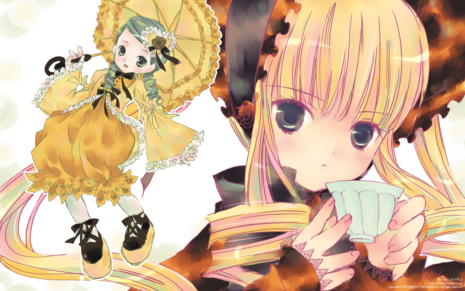 dress, kanaria, lolita_fashion, peach-pit, rozen_maiden, shinku, wallpaper