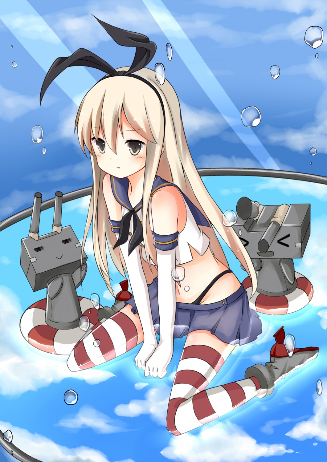 freeze, kantai_collection, pantsu, rensouhou-chan, shimakaze_(kancolle), thighhighs