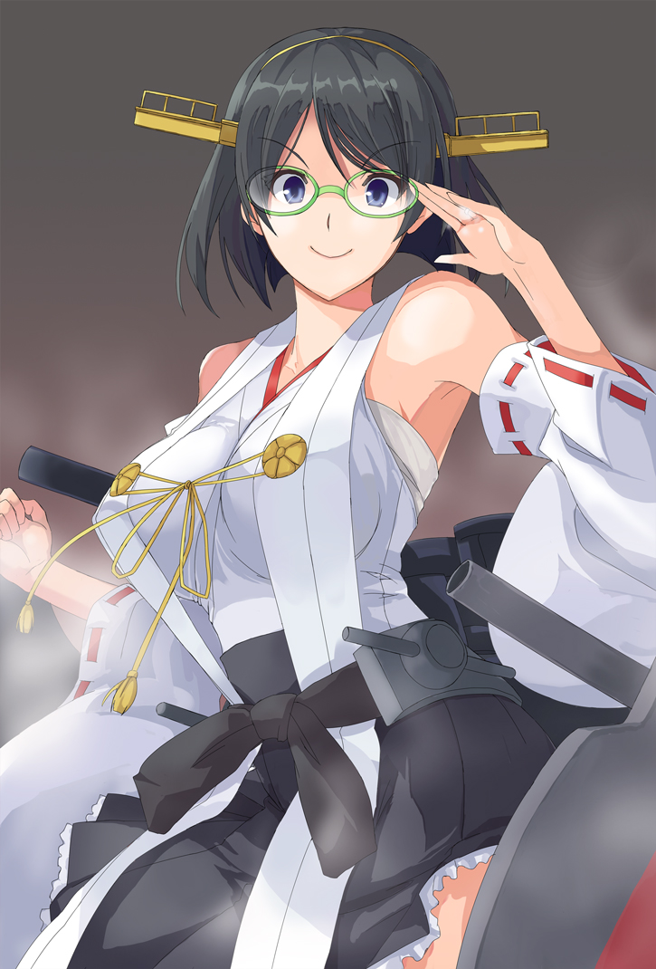 kantai_collection, kirishima_(kancolle), megane, minazuki_(karashikazoku)