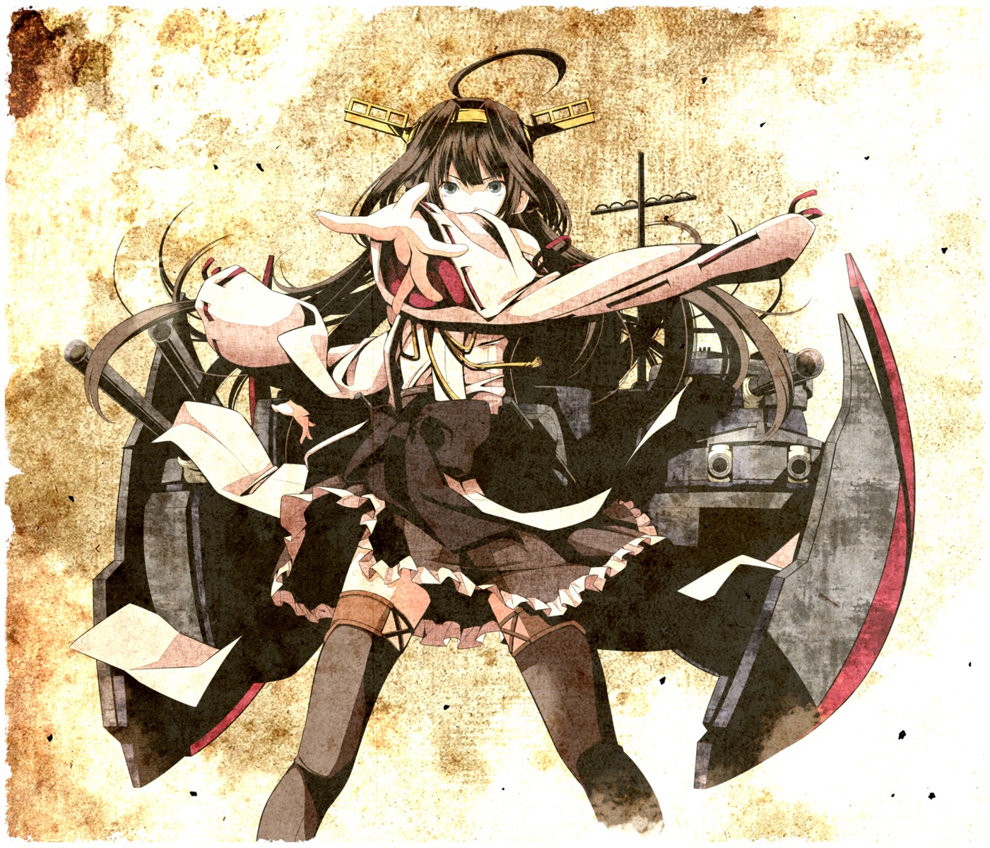 kantai_collection, kongou_(kancolle), thighhighs, tsukumo